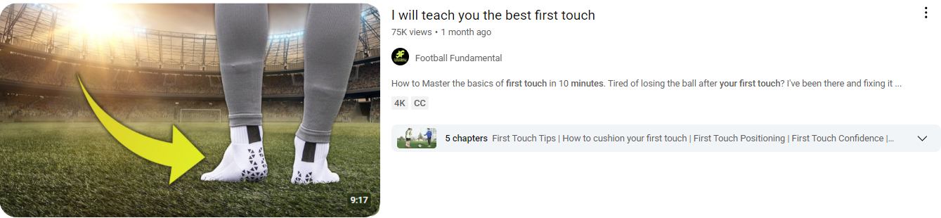 Before: I will teach you the best first touch - 75K views